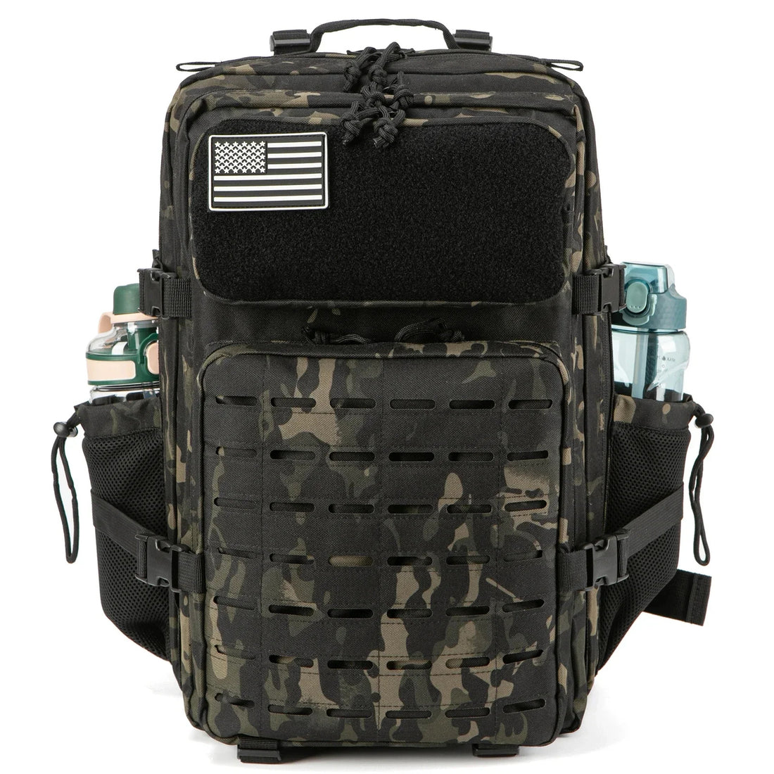Echte productfoto: sportrugzak 45L Zwarte Camouflage