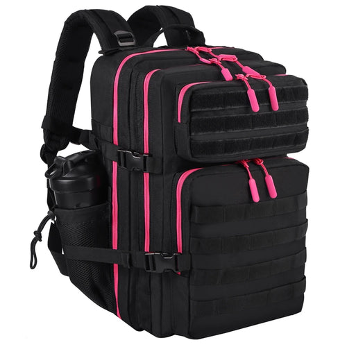 Zwart met roze rits