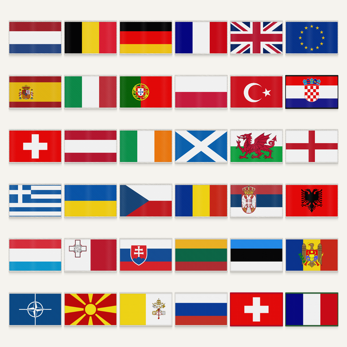 PatchPro landvlag-patches: overzicht van de vlaggen